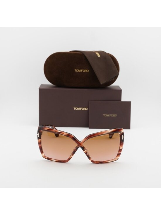 Tom Ford Fiore FT1195 54F Sunglasses Red Havana Cat Eye Frame, Brown Lenses main image 8